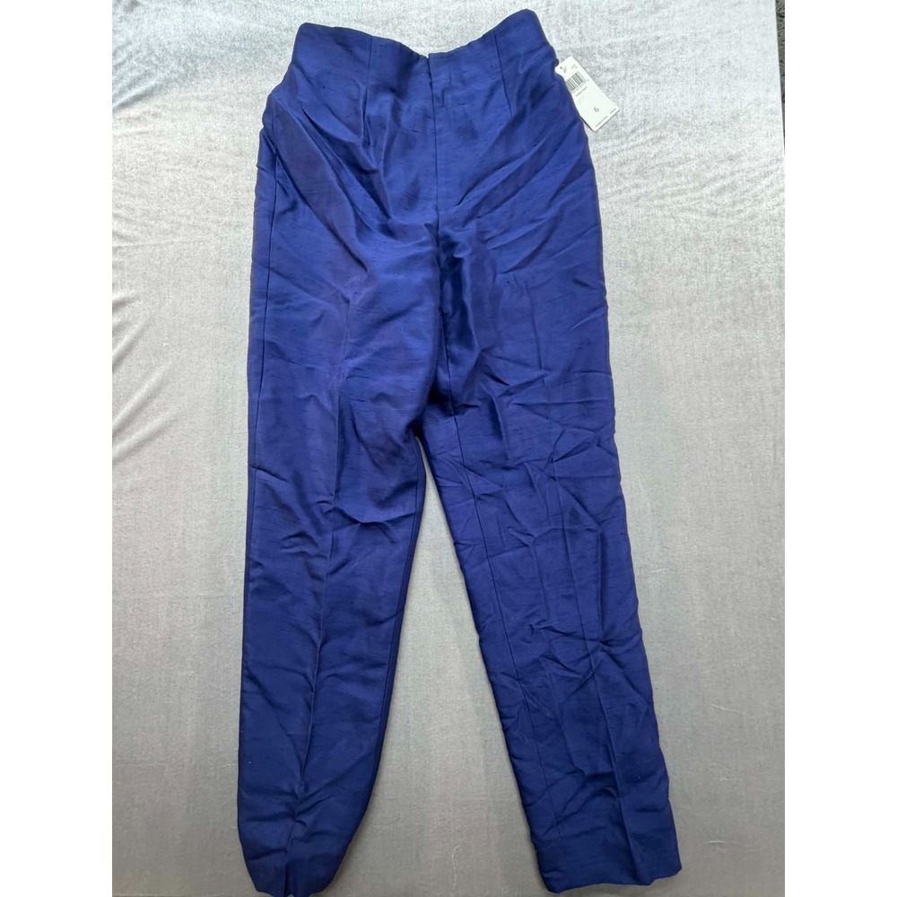 Vintage New Dana Buchman 100% Silk Dress Pants Size‎ 6 Purple Blue